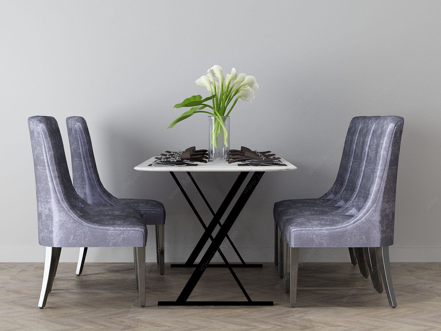 家具饰品组合餐桌3D模型
