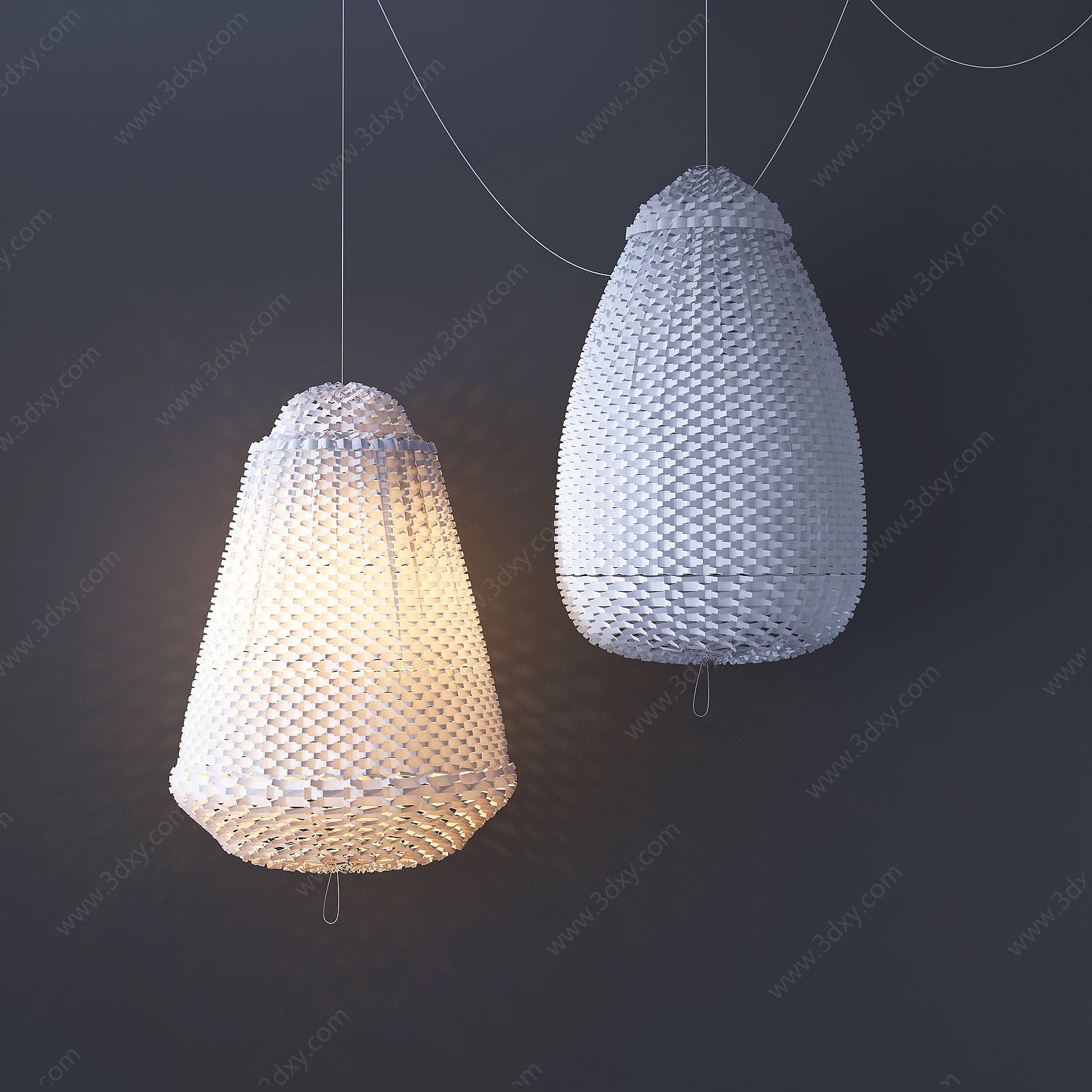 新中式编织吊灯3D模型