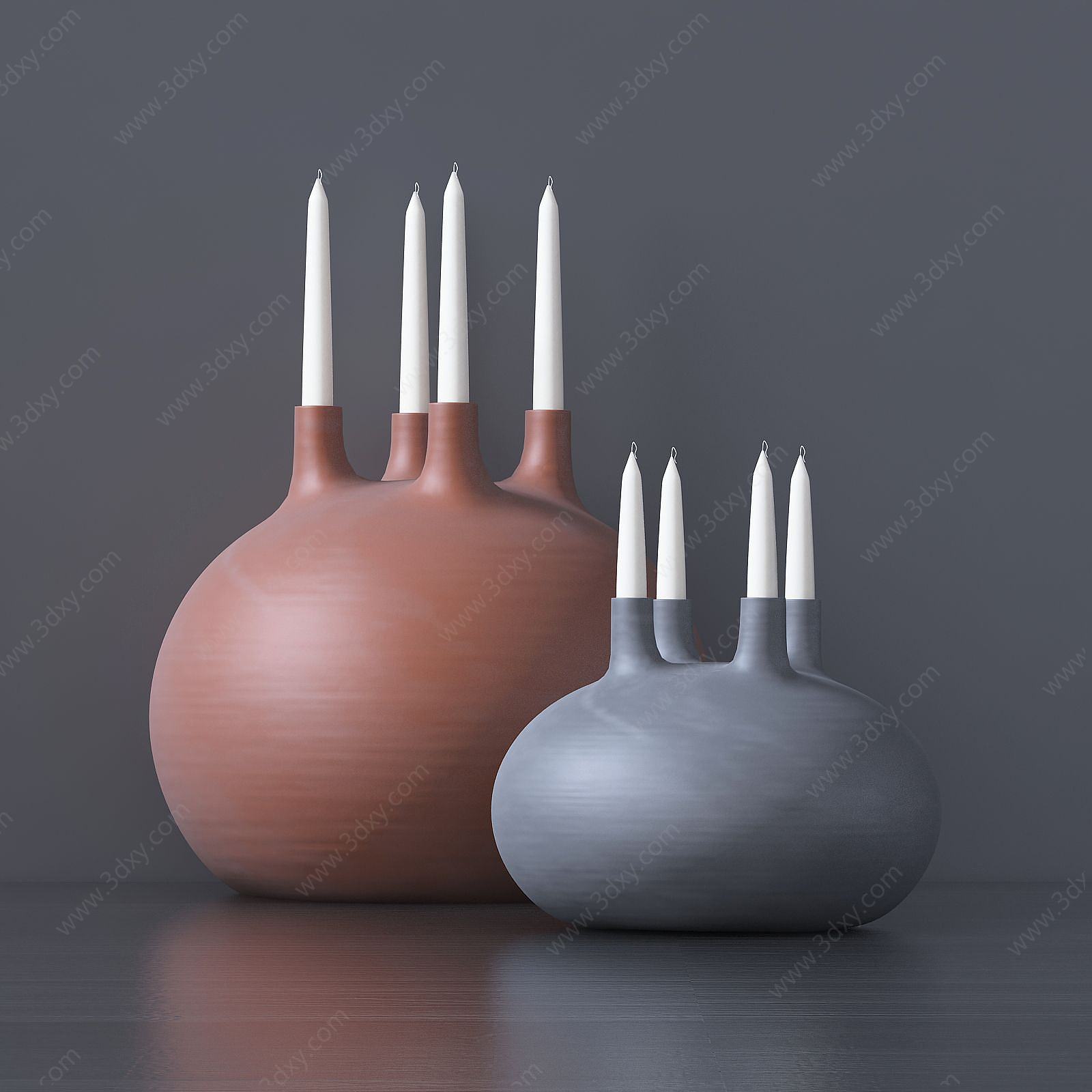 现代多孔蜡烛灯3D模型