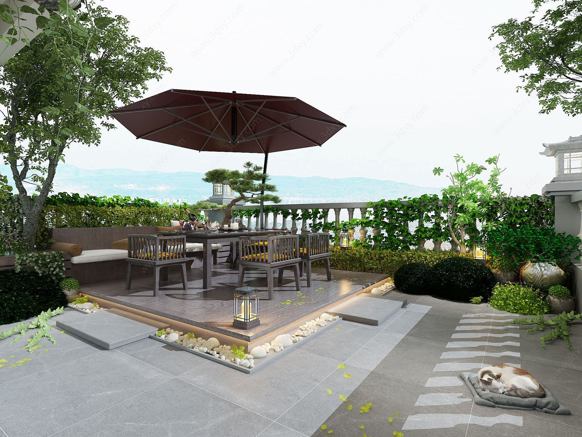露台花园3D模型