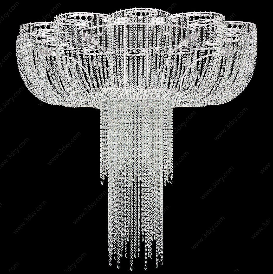 现代水母水晶吊灯3D模型