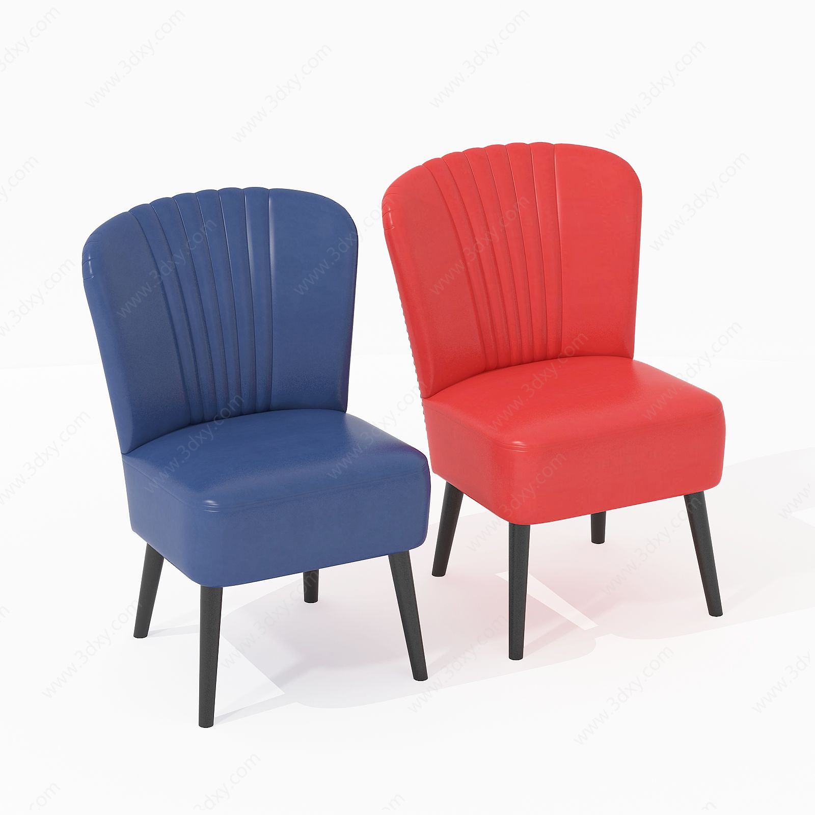欧式褶皱休闲椅3D模型
