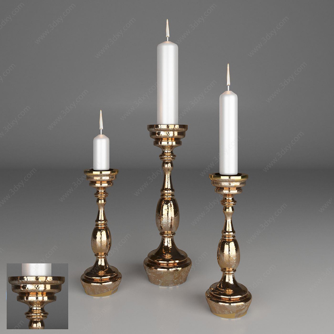 美式蜡烛台蜡烛灯3D模型