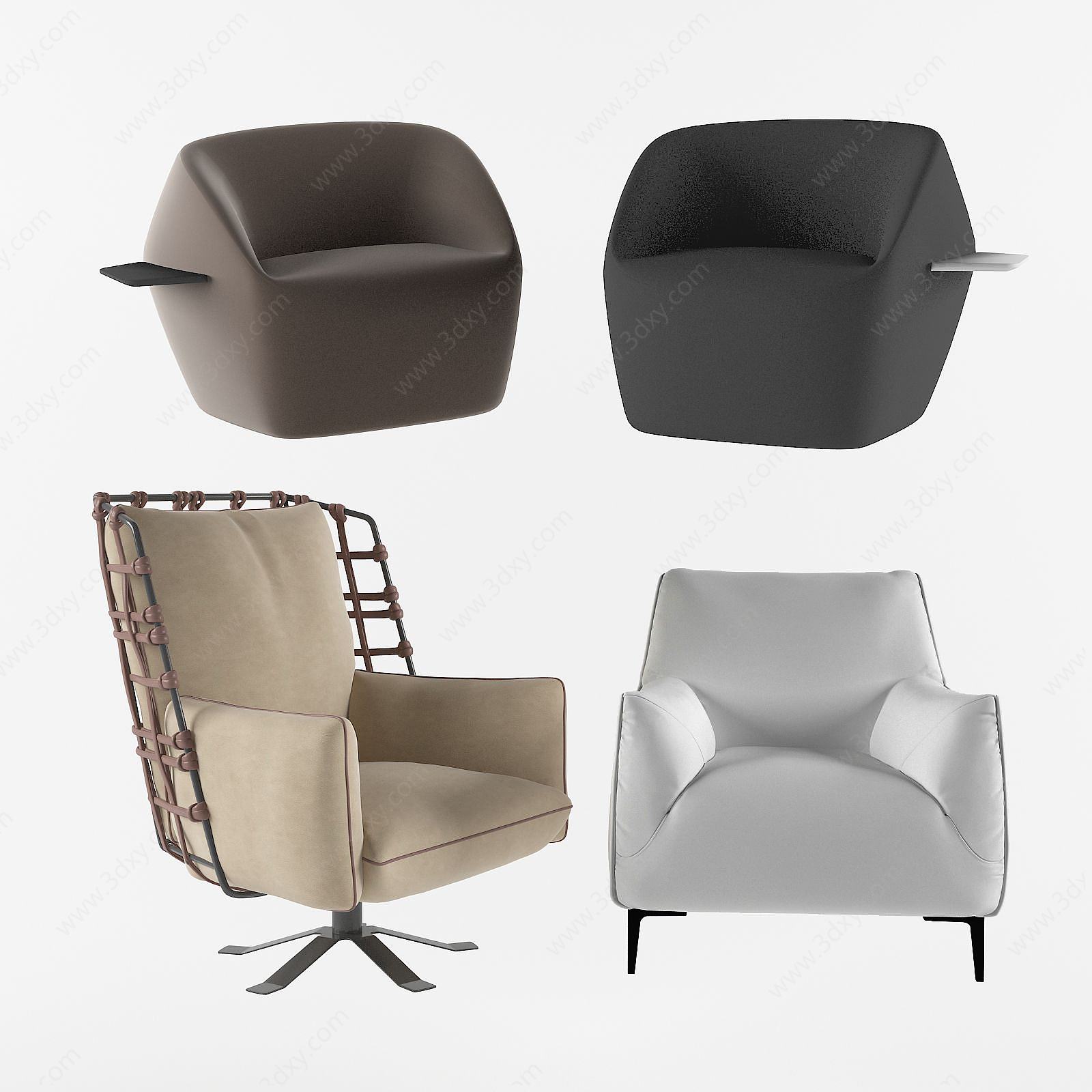 现代舒适休闲室内椅3D模型