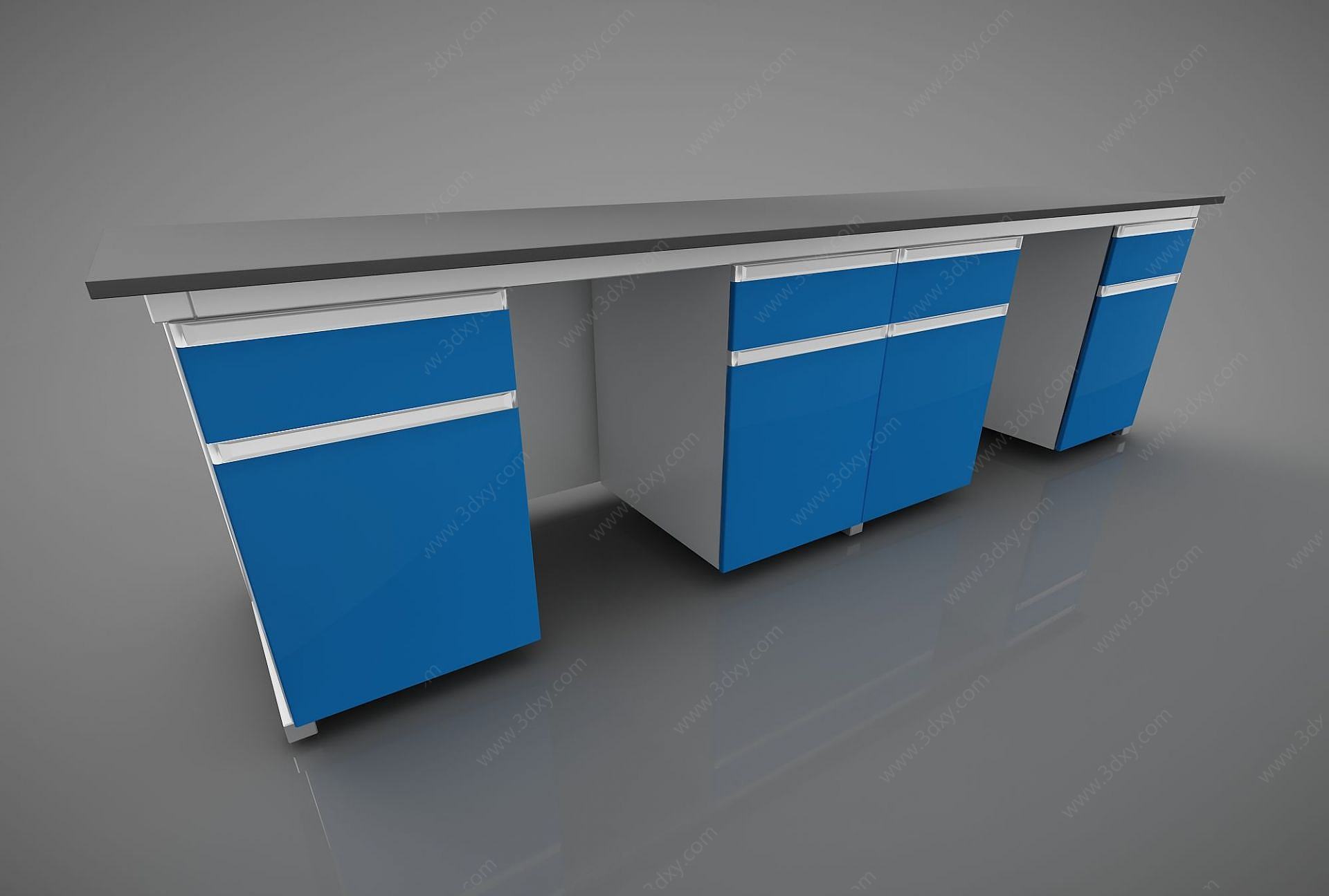 版式家具办公台3D模型