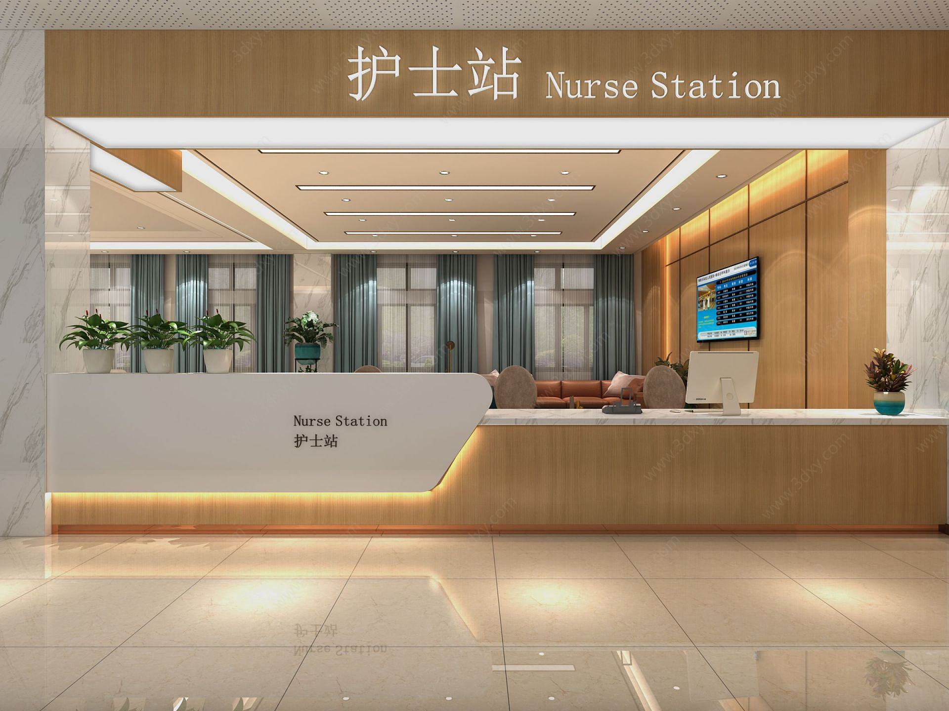 3d医院护士站模型