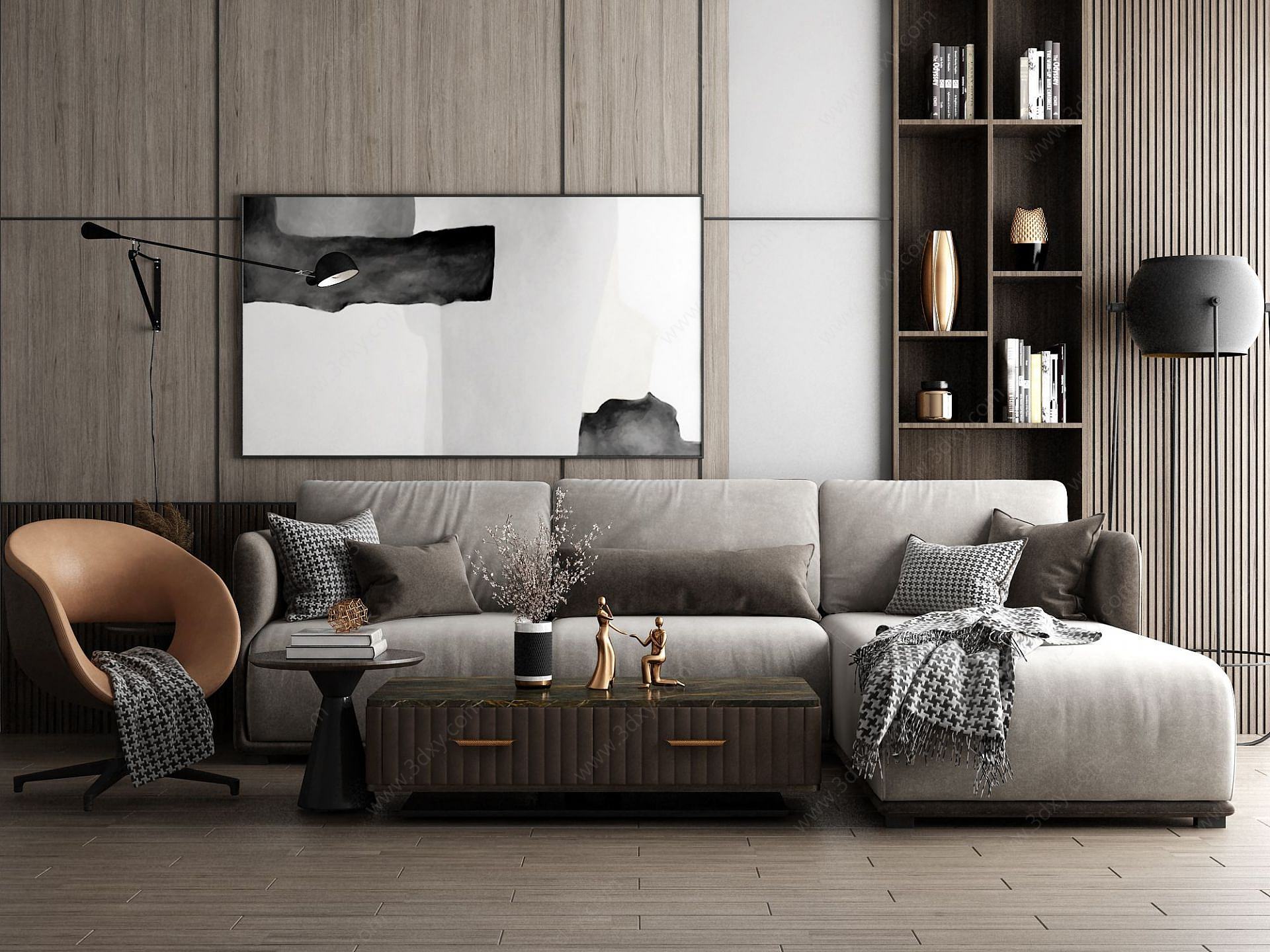 家具饰品组合沙发3D模型