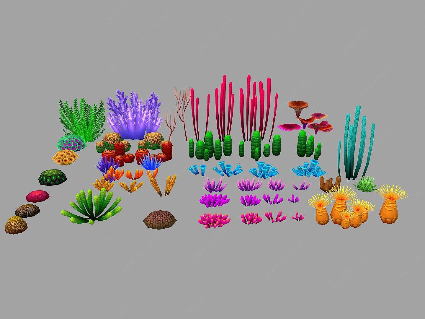 海底世界植物珊瑚水草3D模型