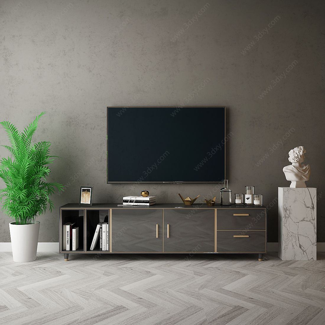 家具饰品组合电视柜3D模型
