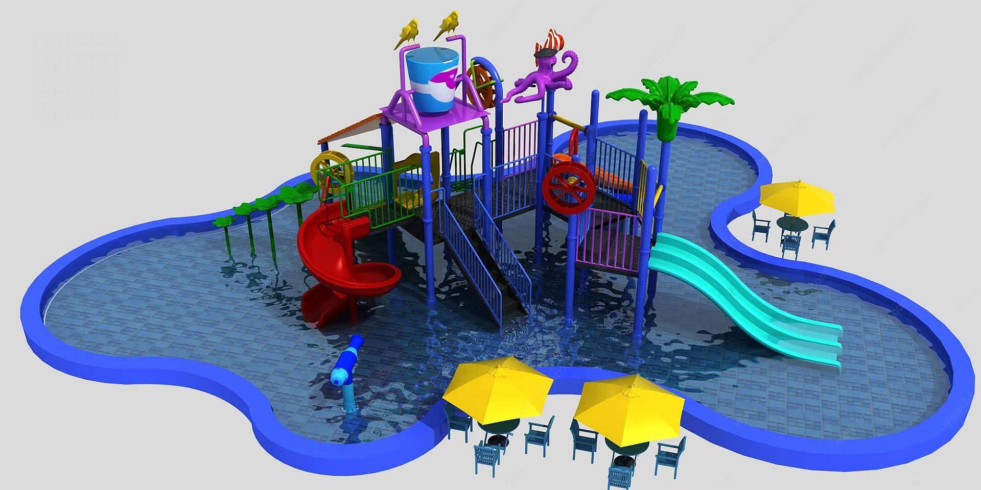 水上乐园3D模型