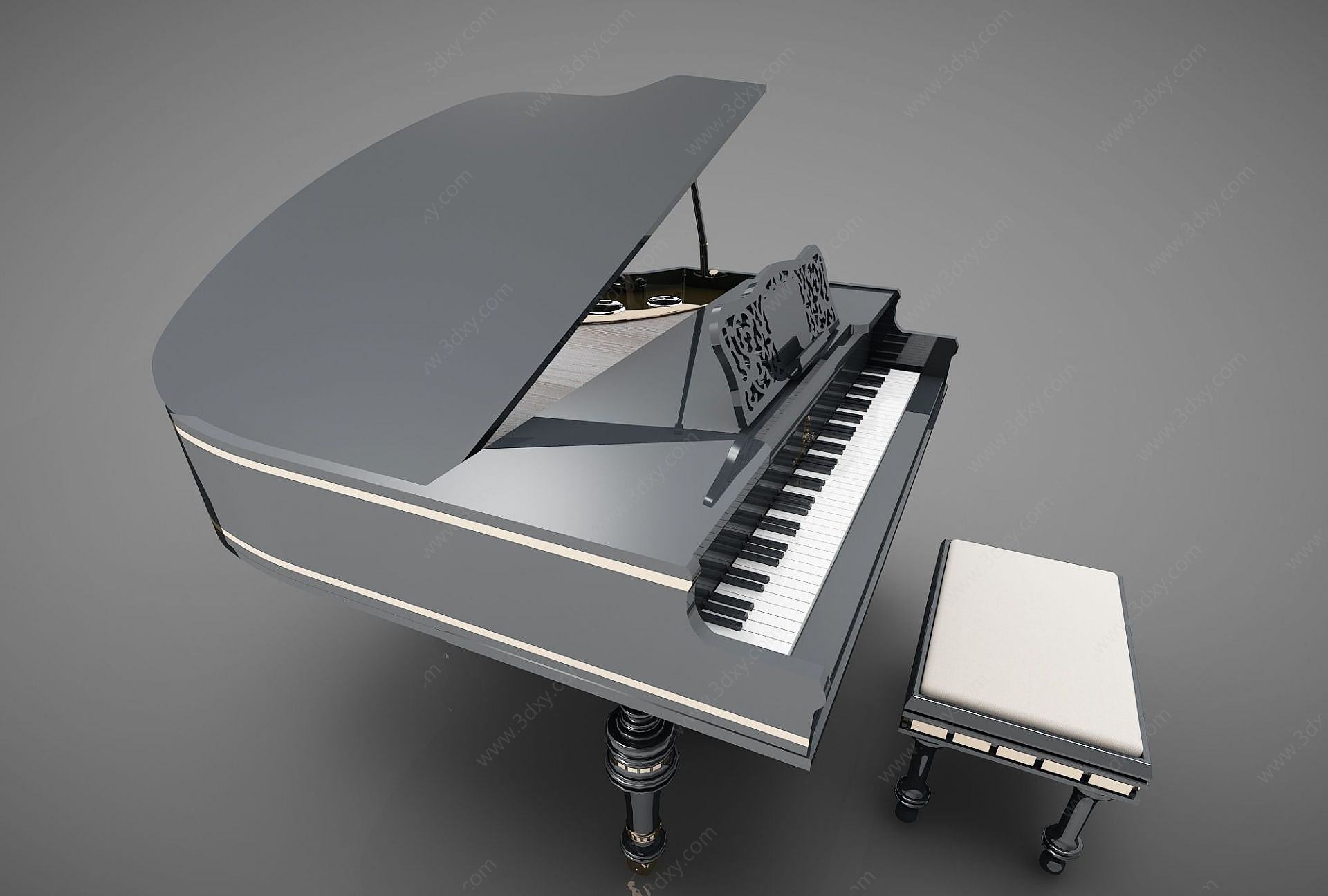 现代风格钢琴3D模型