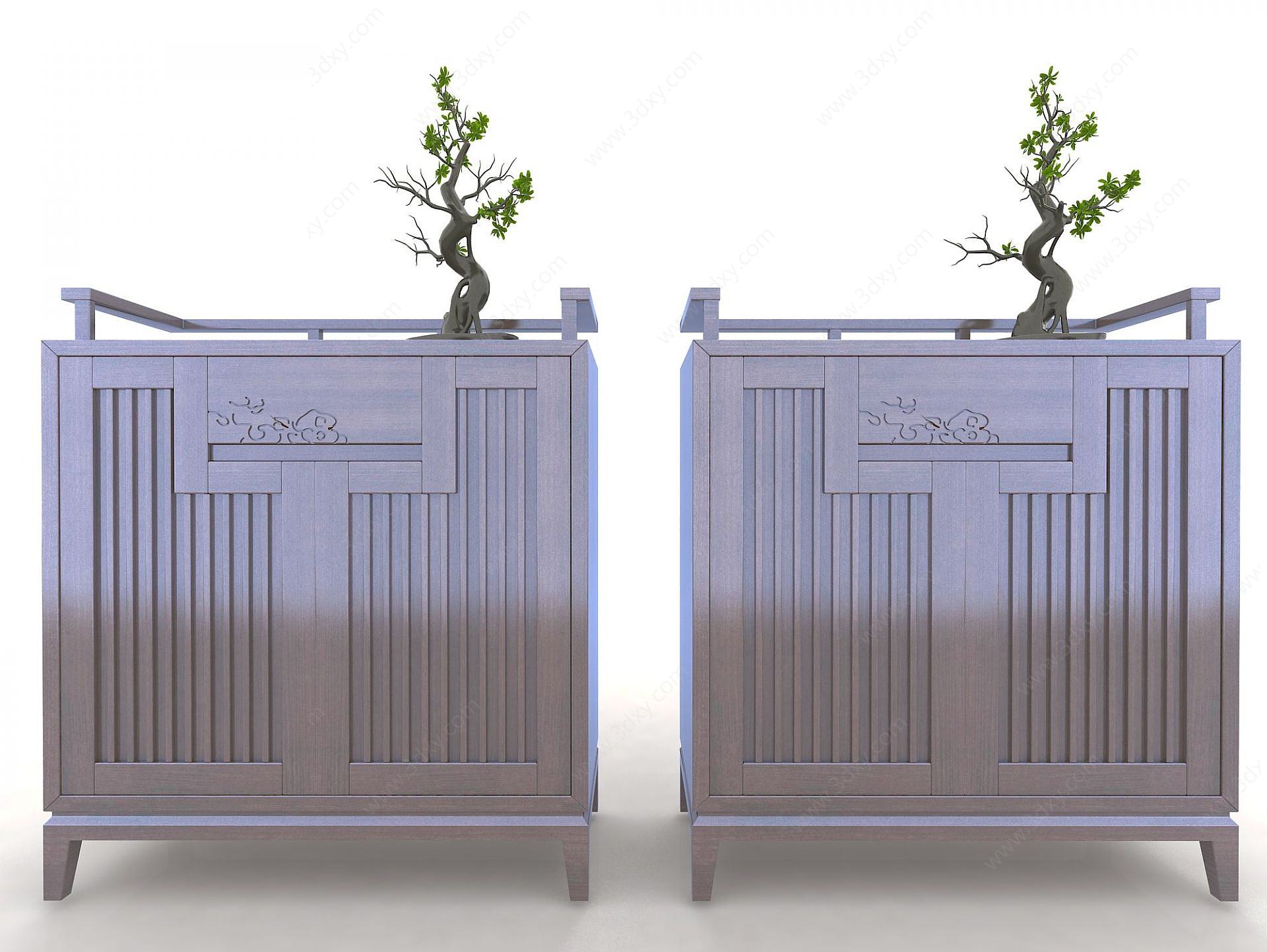 中式玄关柜装饰柜3D模型