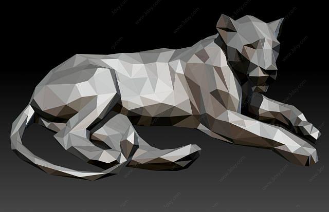 块面狮子动物3D模型