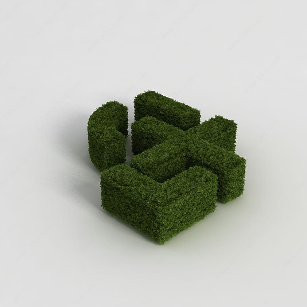 户外园林灌木丛3D模型