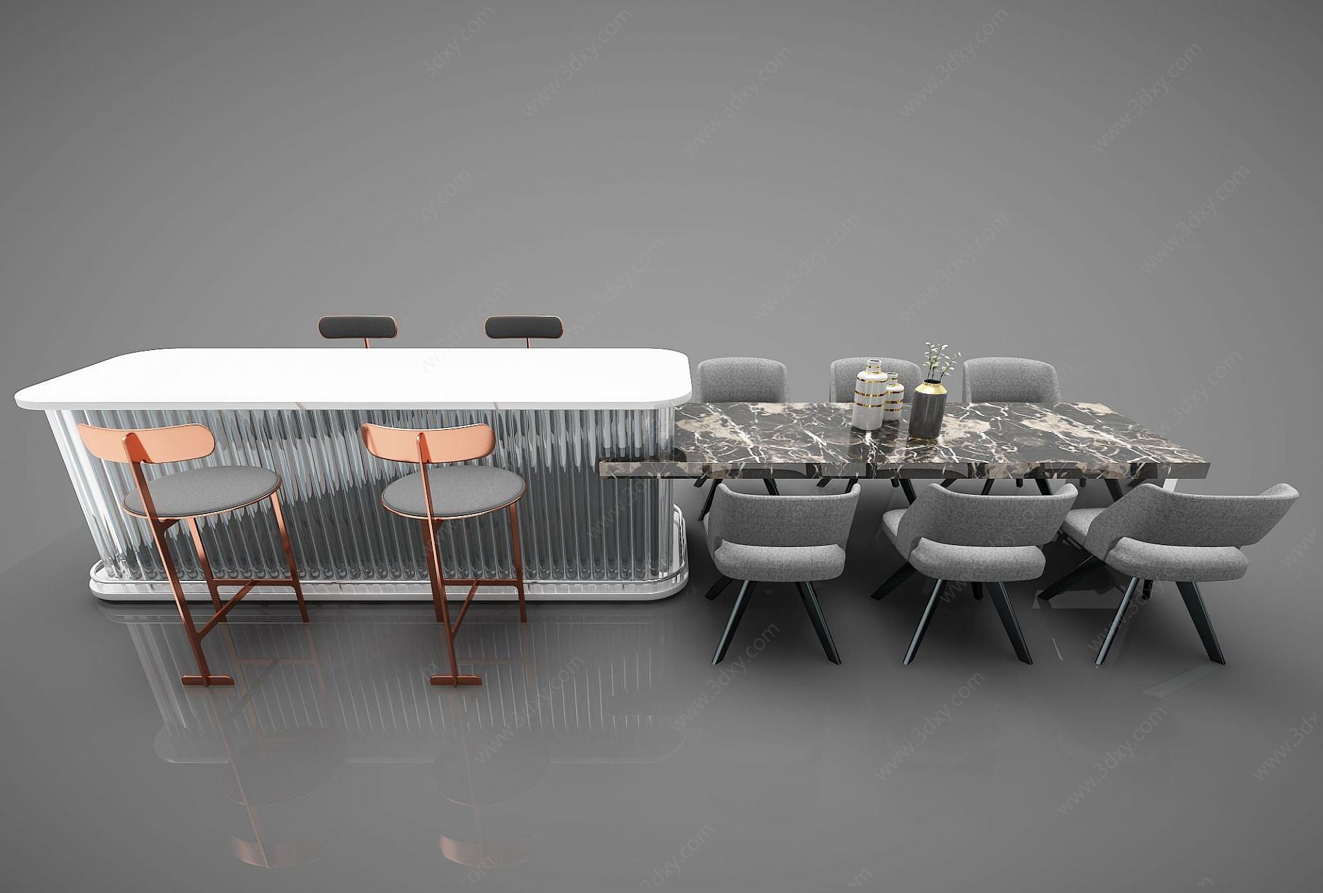 家用吧台餐厅3D模型