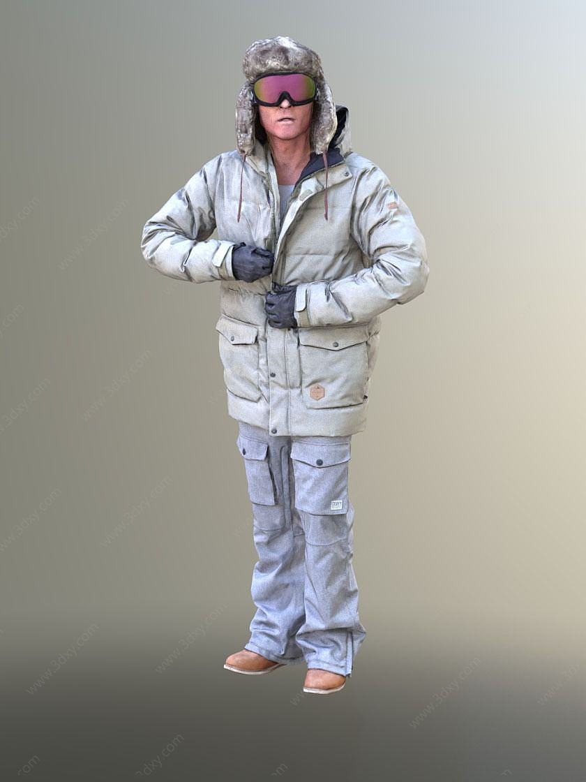 冬季男人3D模型