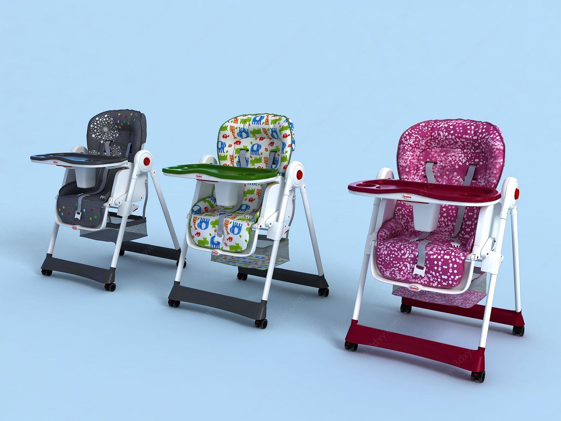 母婴用品宝宝餐椅3D模型
