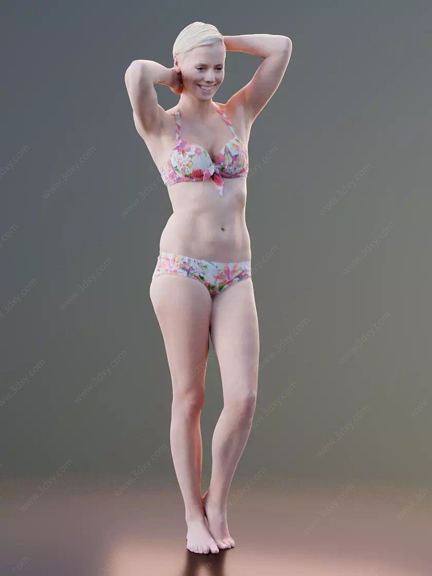 泳装美女3D模型