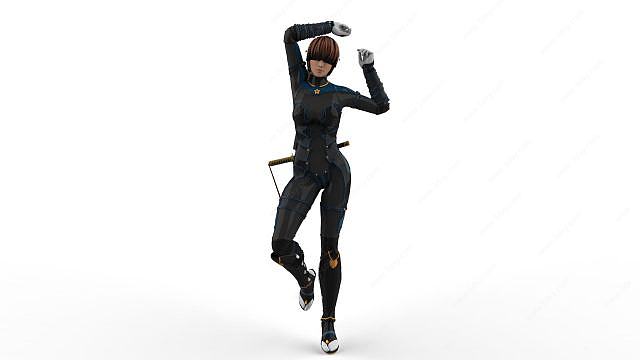 女战士3D模型