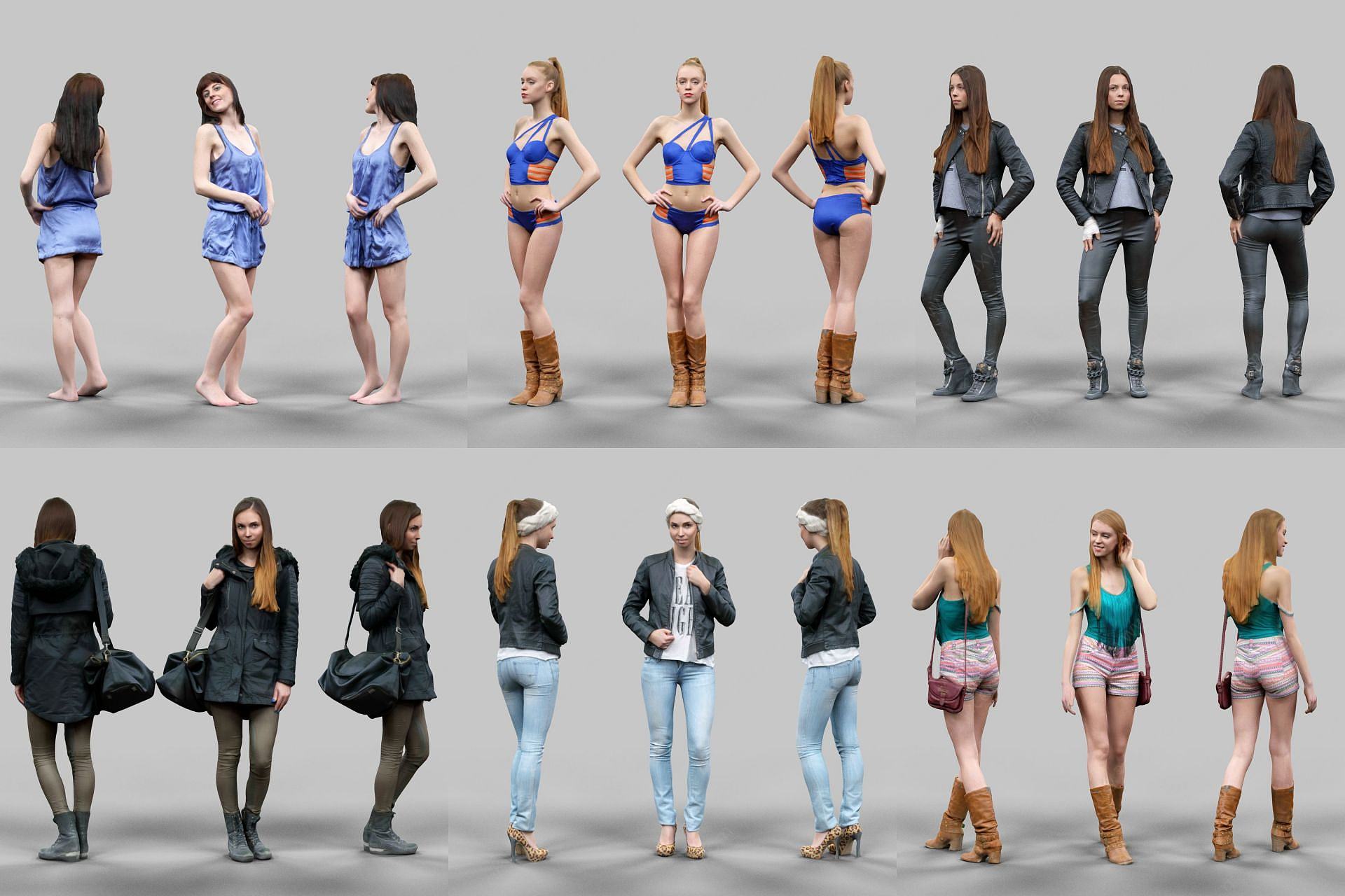 现代时尚女人3D模型