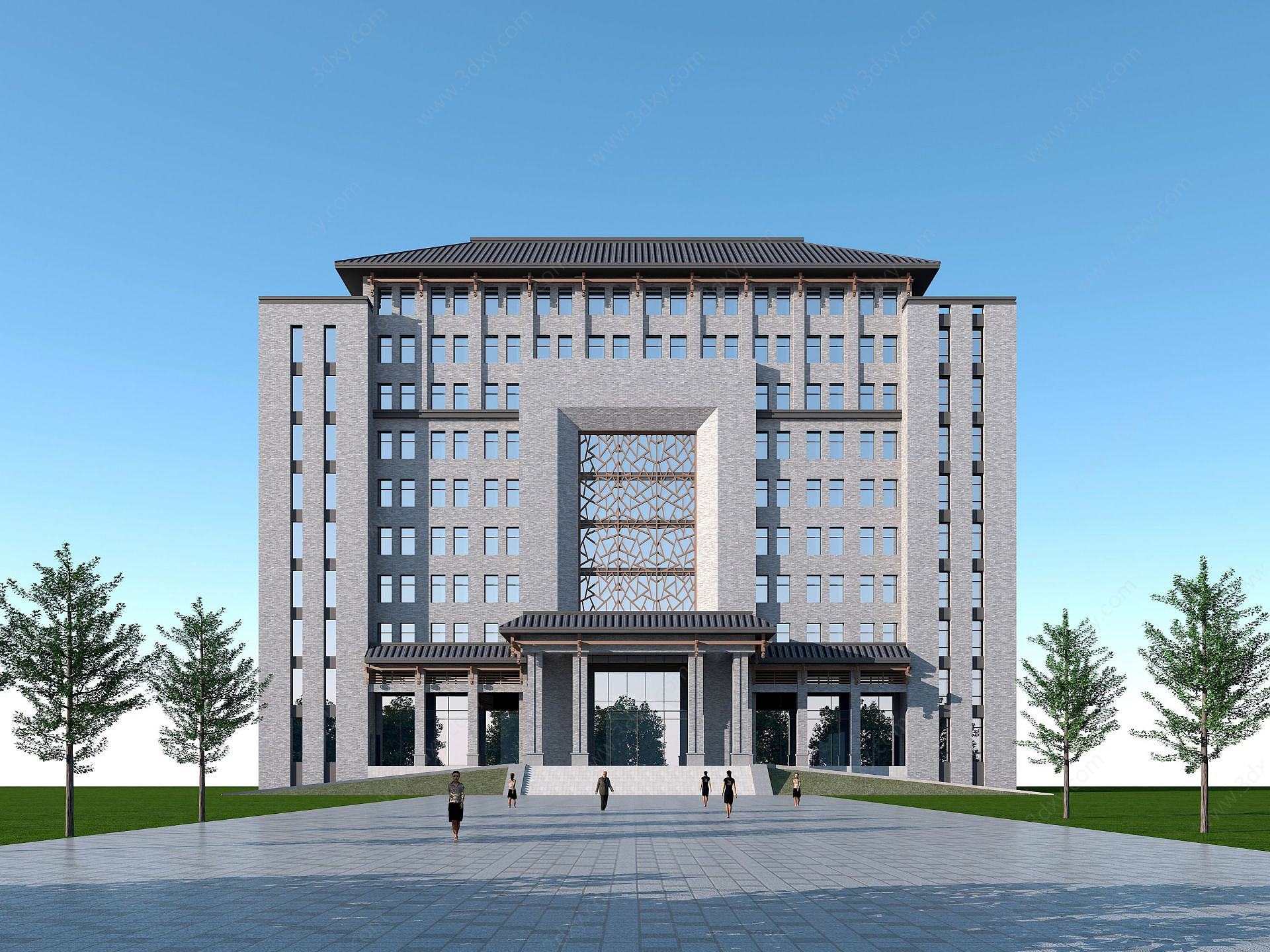 新中式办公楼3D模型