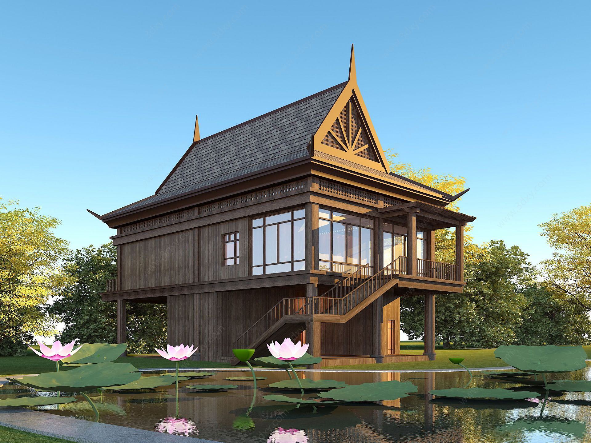 东南亚别墅3D模型