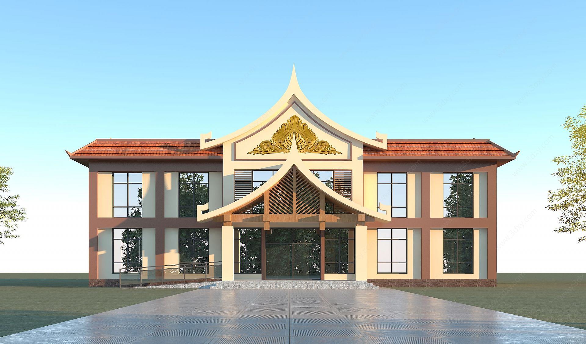傣族办公楼3D模型