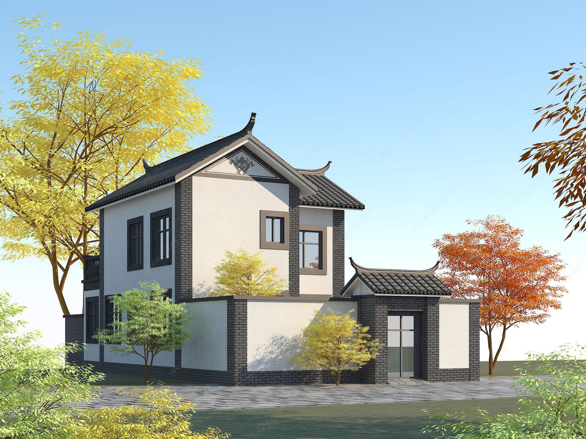 新中式民房3D模型
