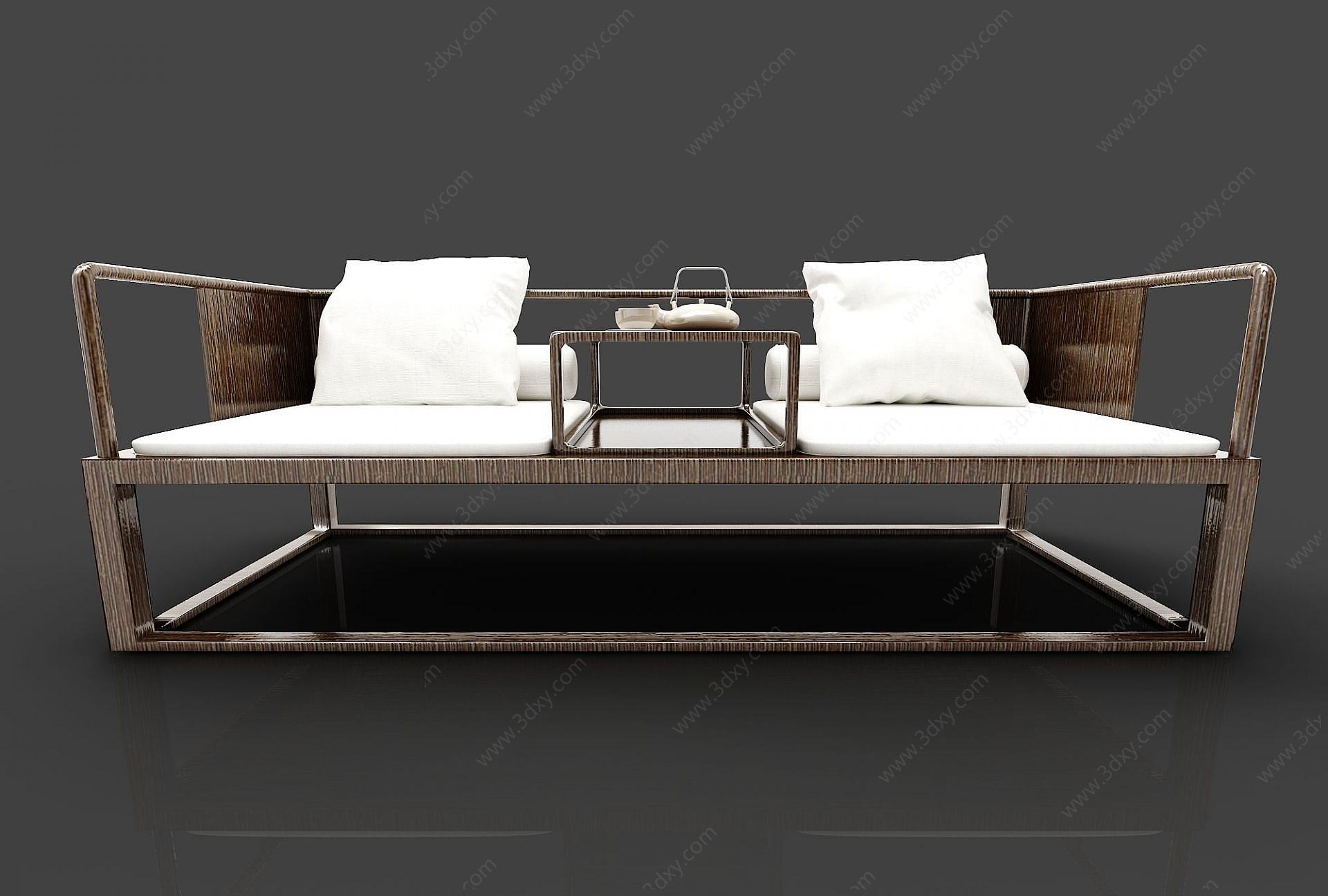 新中式休闲沙发3D模型