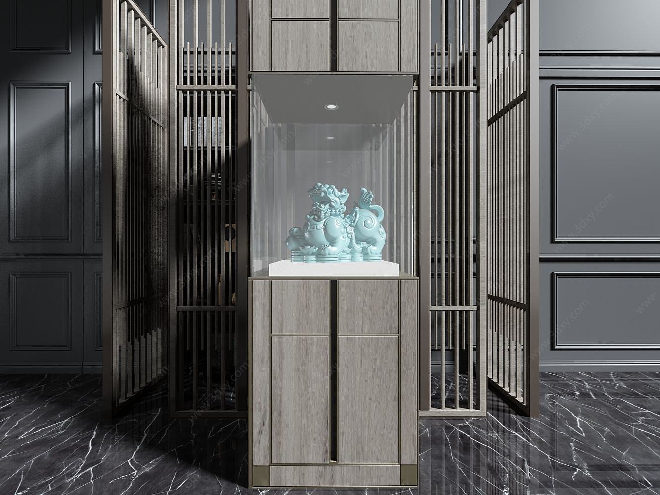 新中式玄关柜3D模型