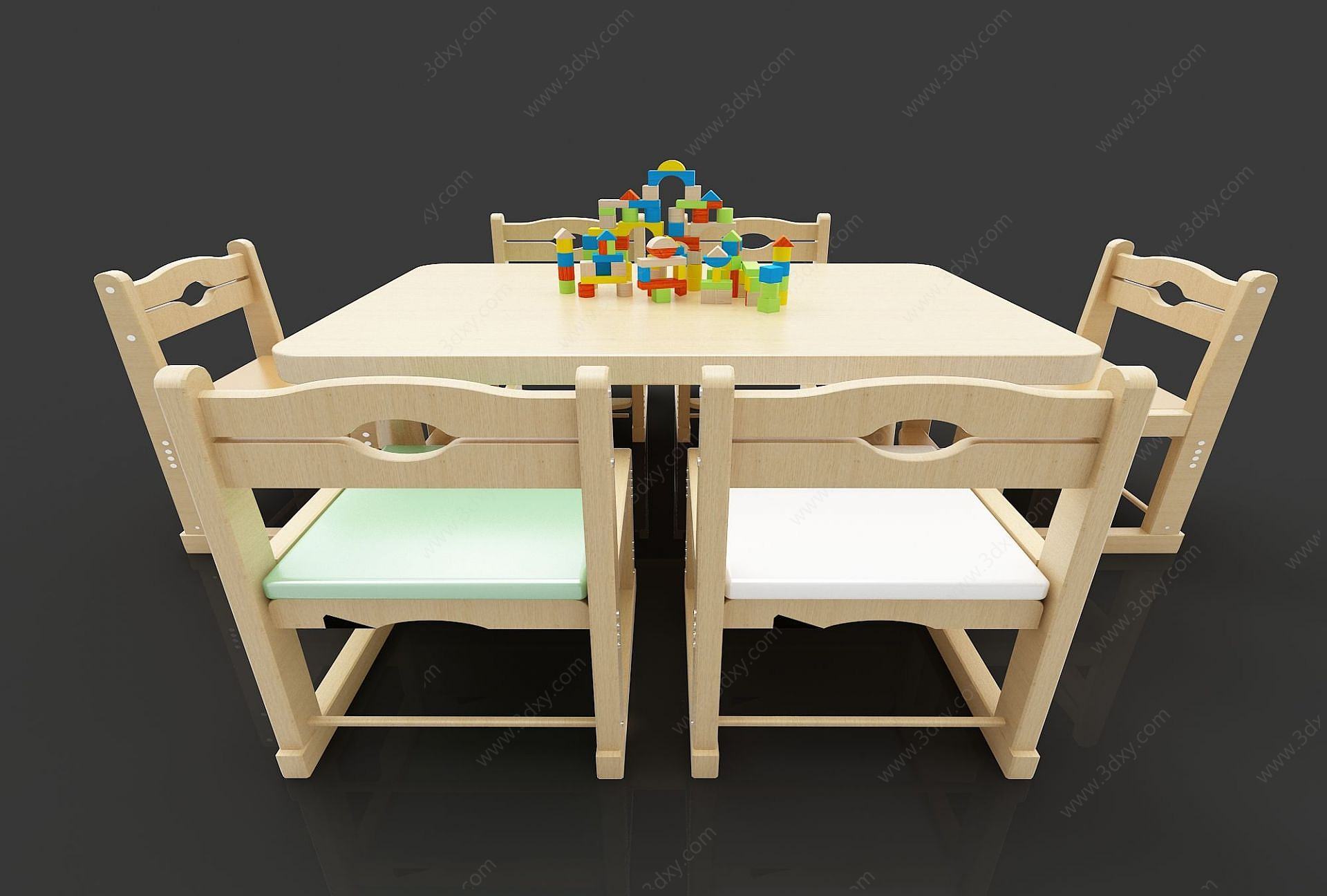 幼儿园桌椅3D模型