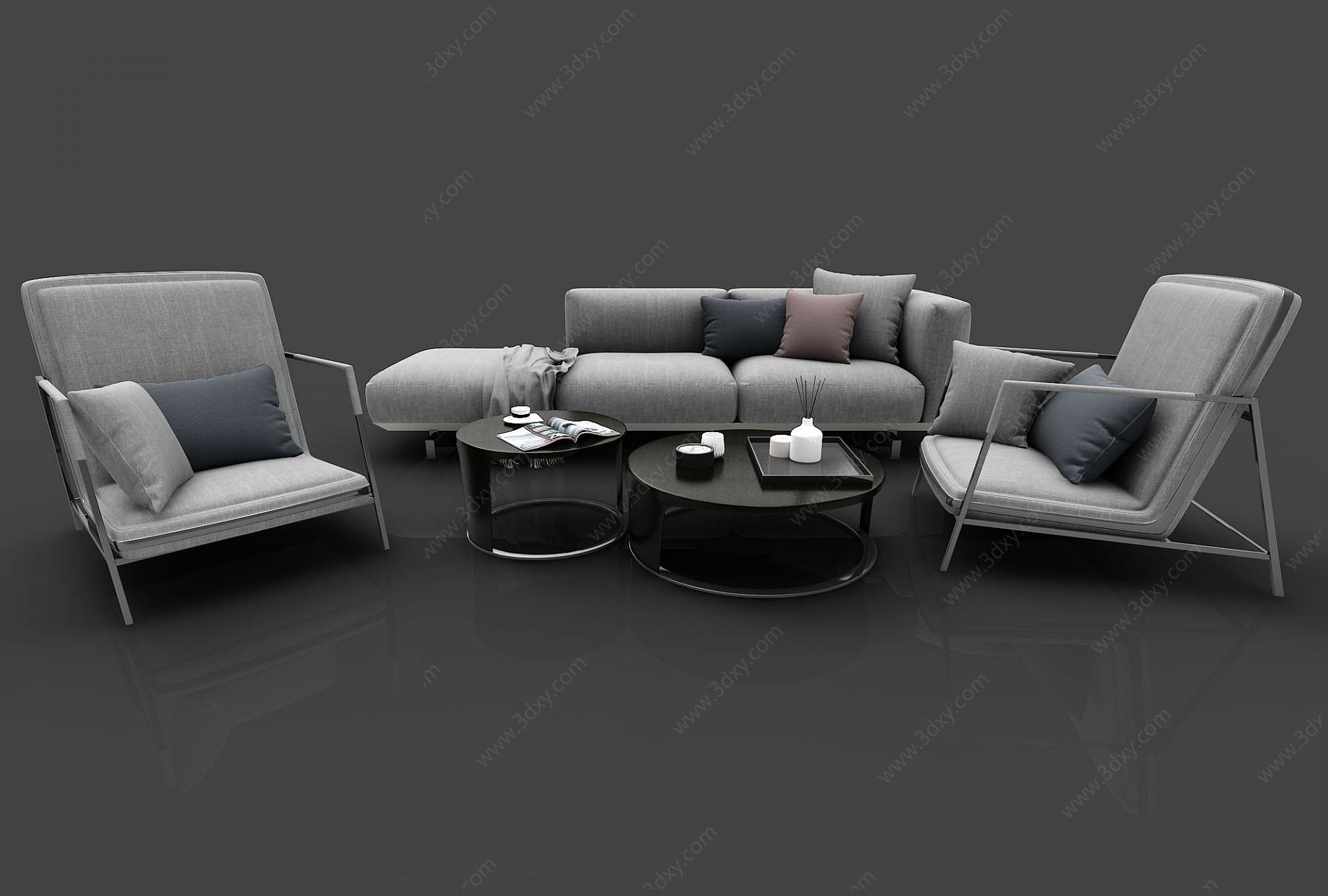 现代沙发茶几3D模型