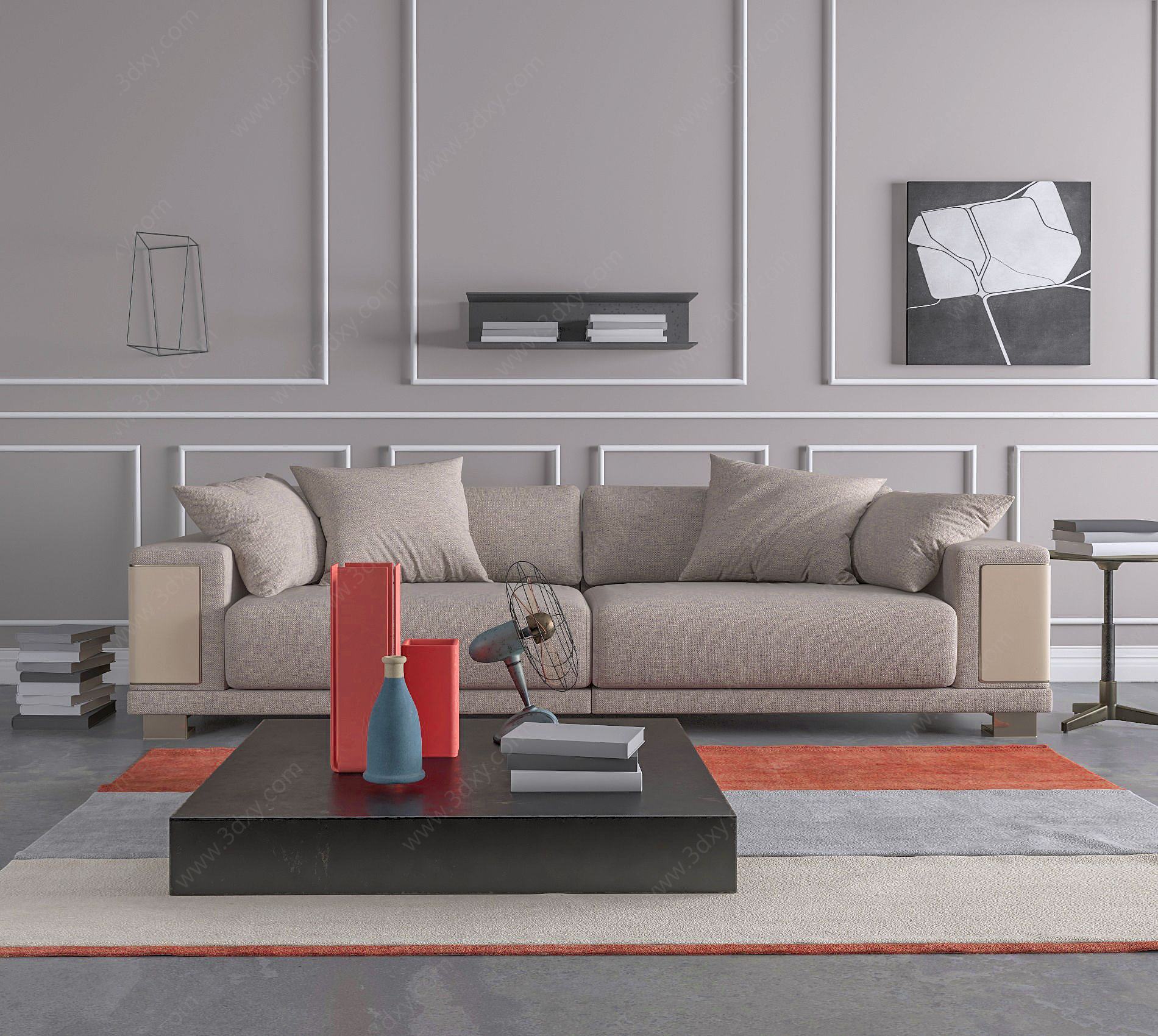 现代休闲沙发茶几3D模型