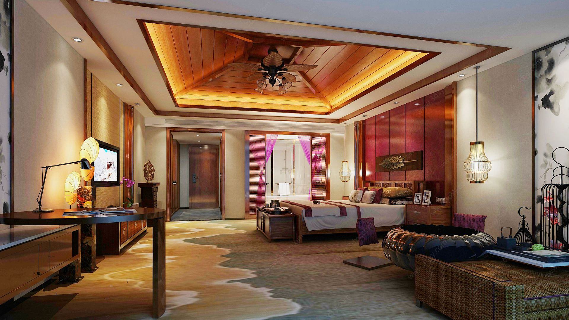 东南亚风格酒店3D模型
