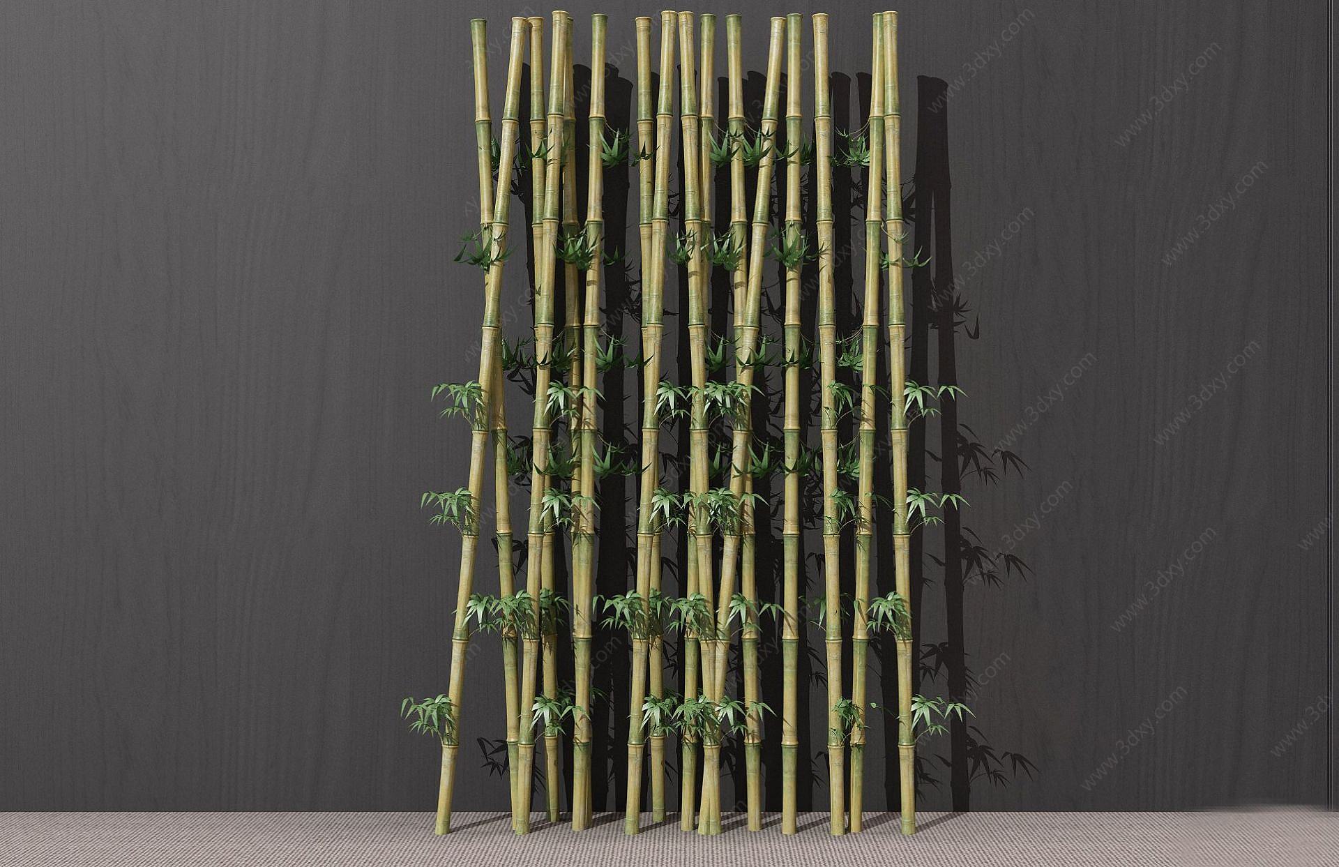 现代竹子栅栏3D模型