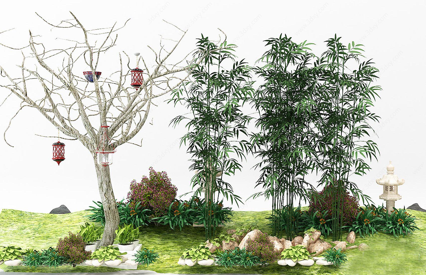 现代绿植竹子3D模型