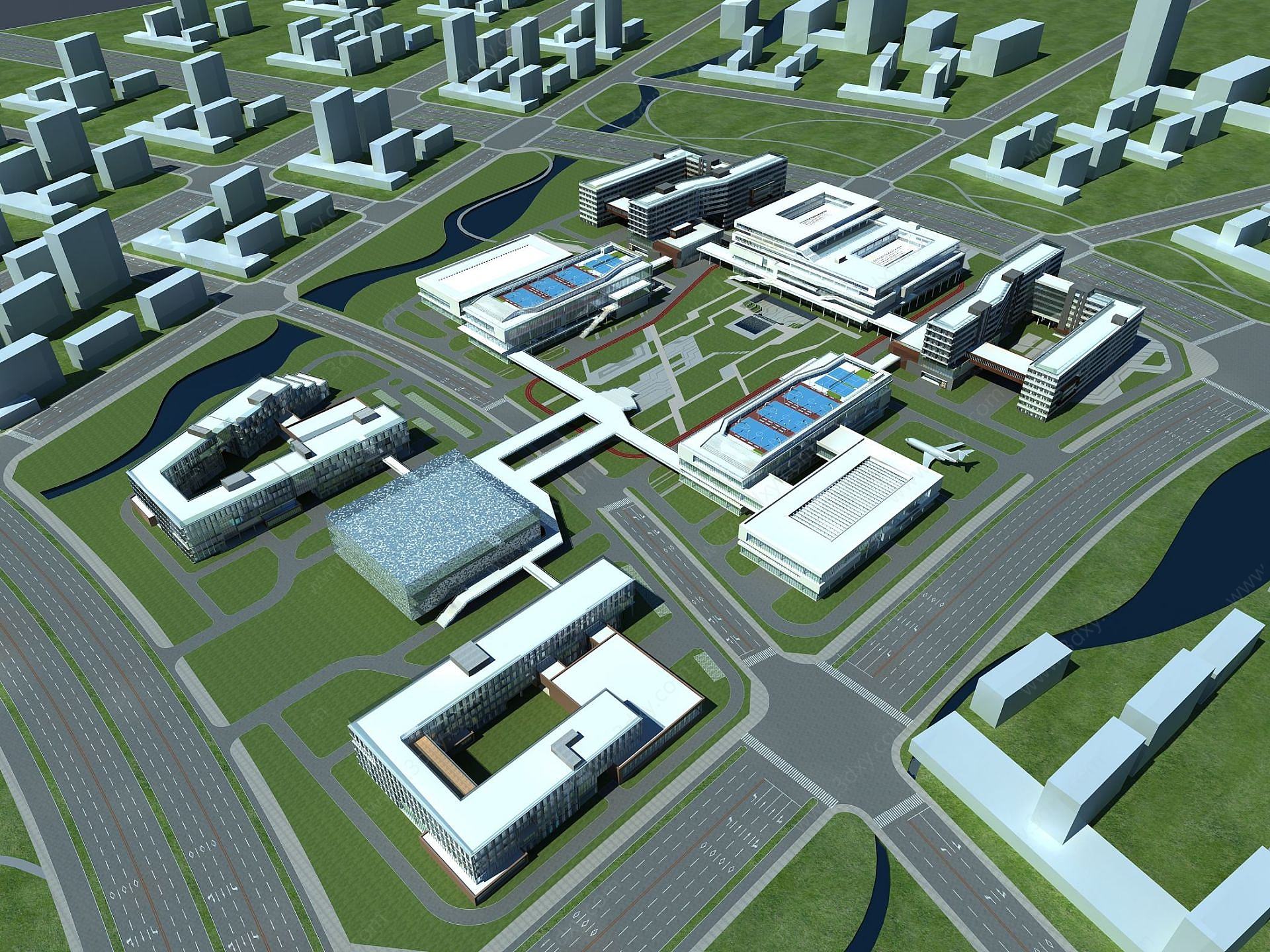 学校办公楼规划3D模型