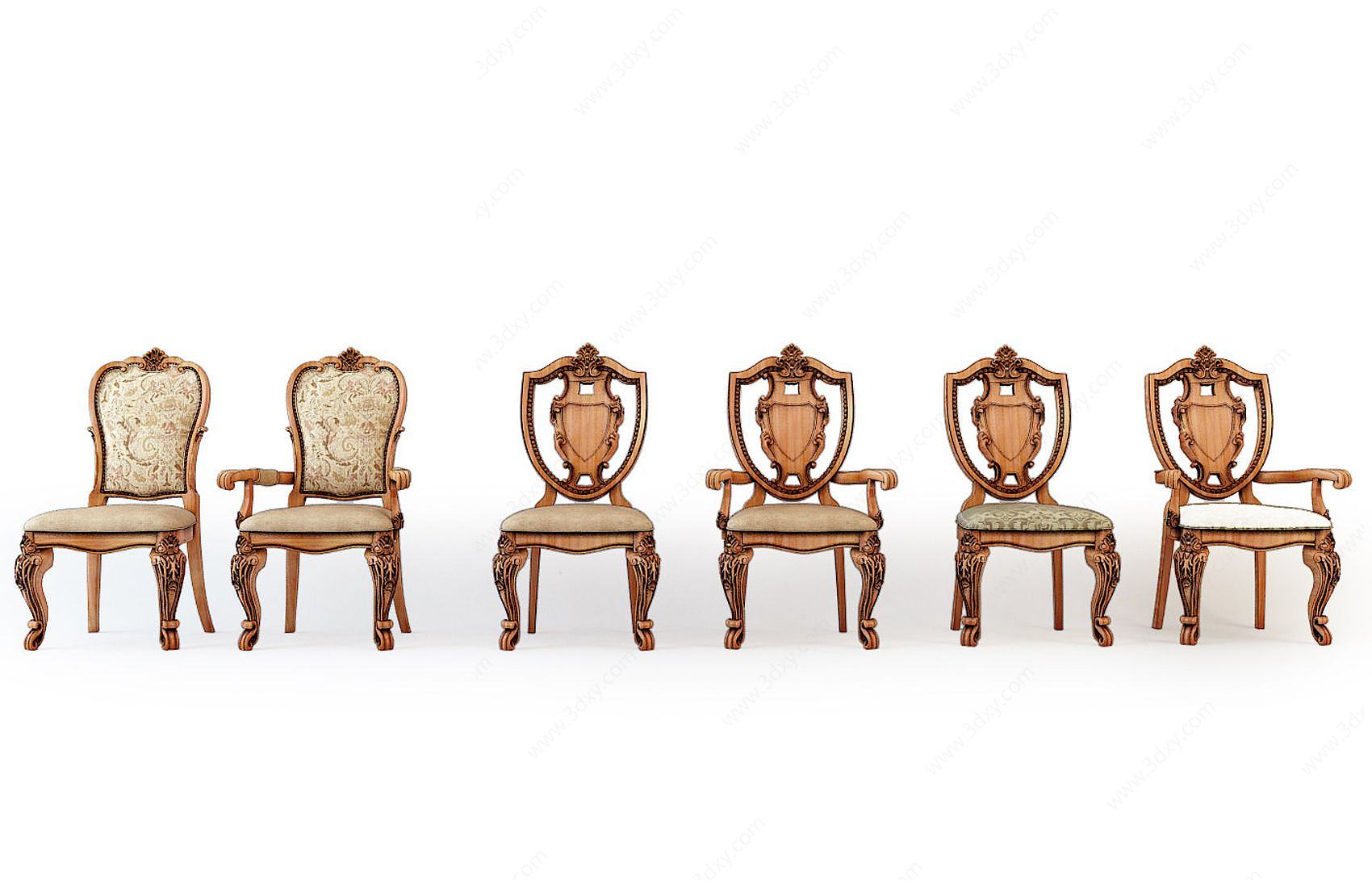 简欧休闲椅子3D模型