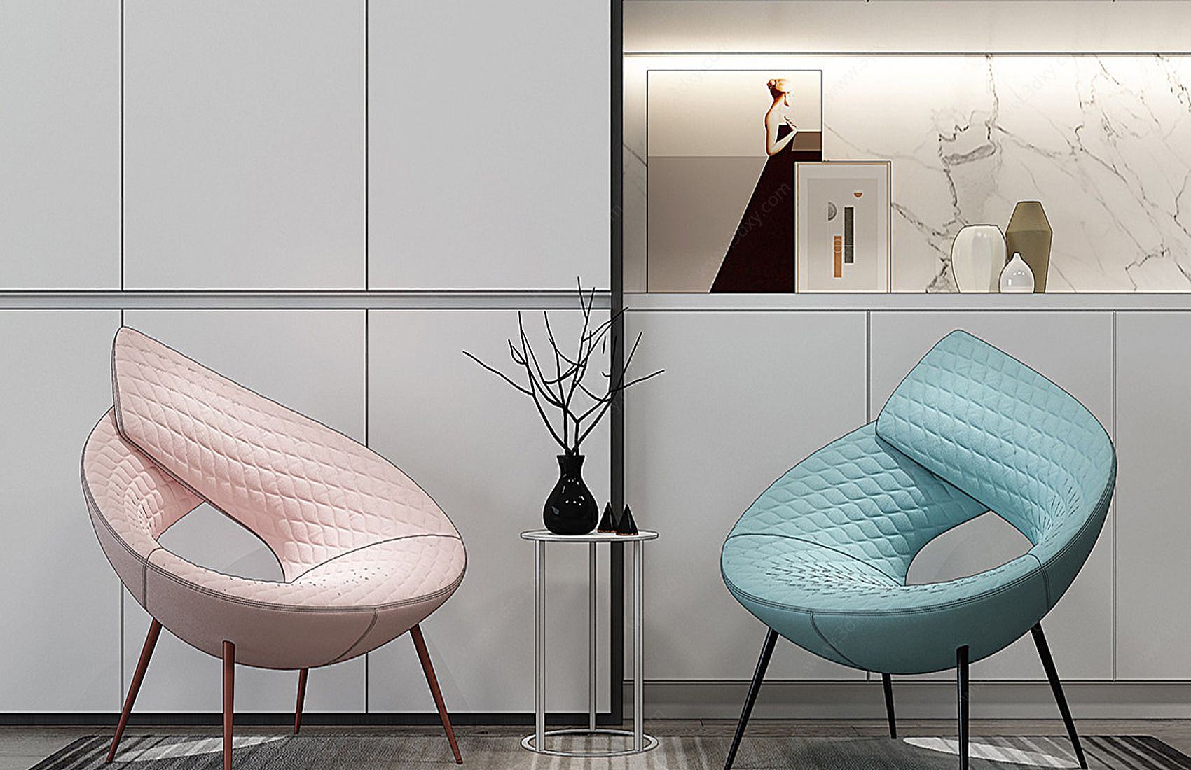 现代艺术造型休闲沙发3D模型