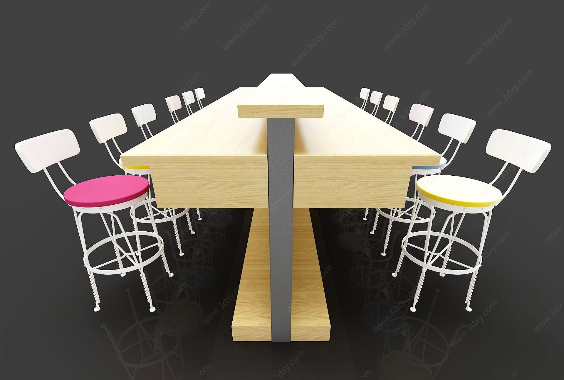 火锅店餐桌椅3D模型