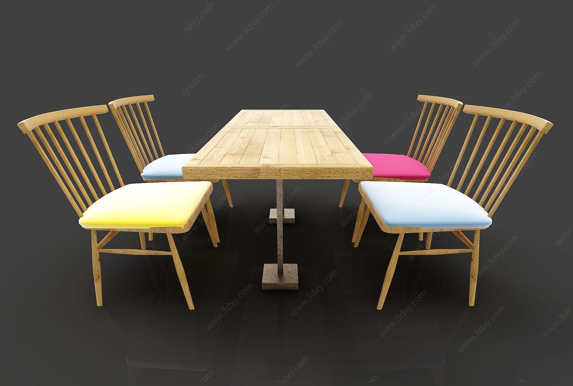 编织餐桌椅3D模型