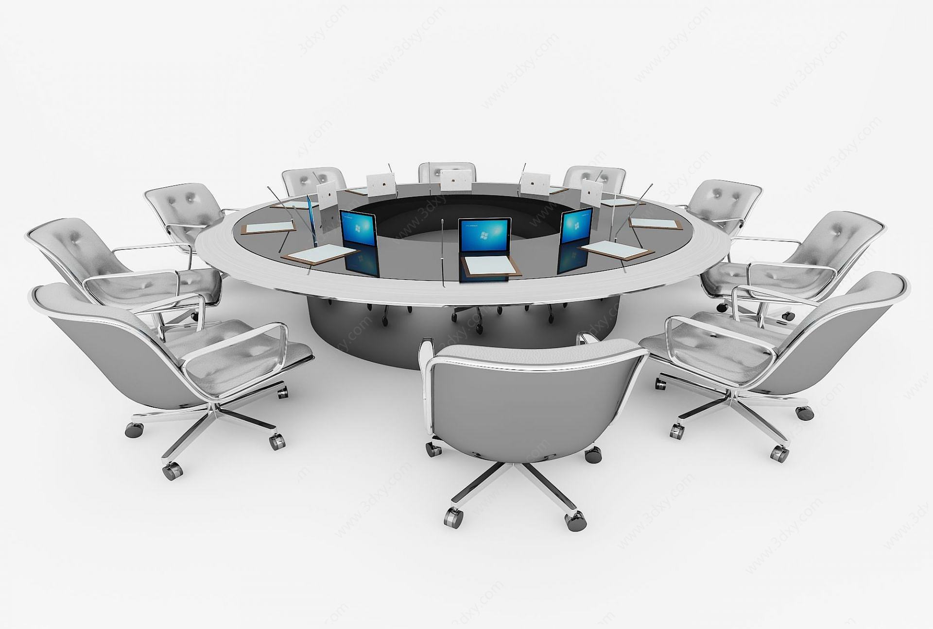 现代办公会议桌3D模型