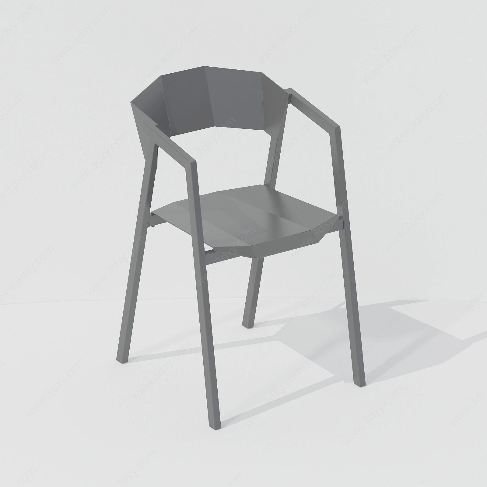 现代灰色休闲椅3D模型