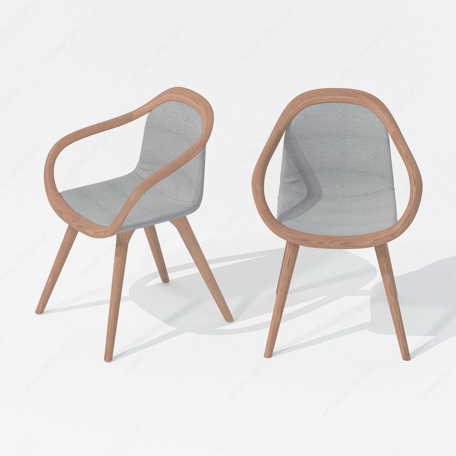 休闲舒适木椅3D模型