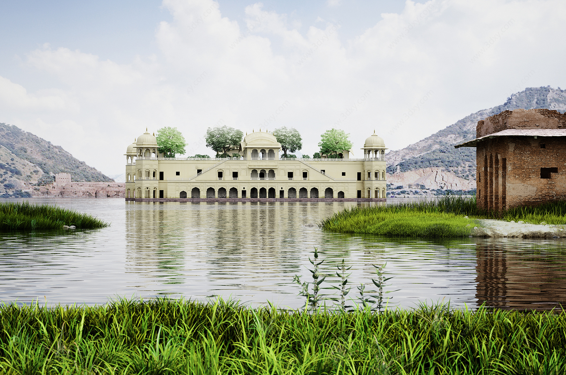 国外城堡园林景观3D模型