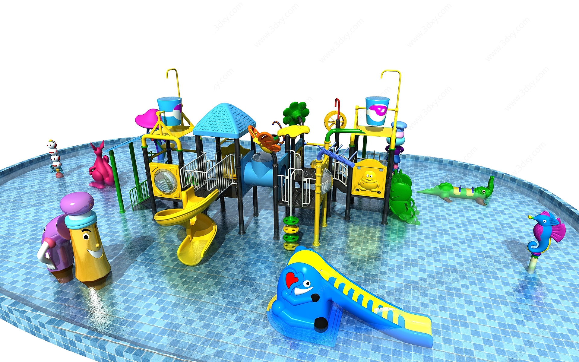 水上乐园滑梯3D模型