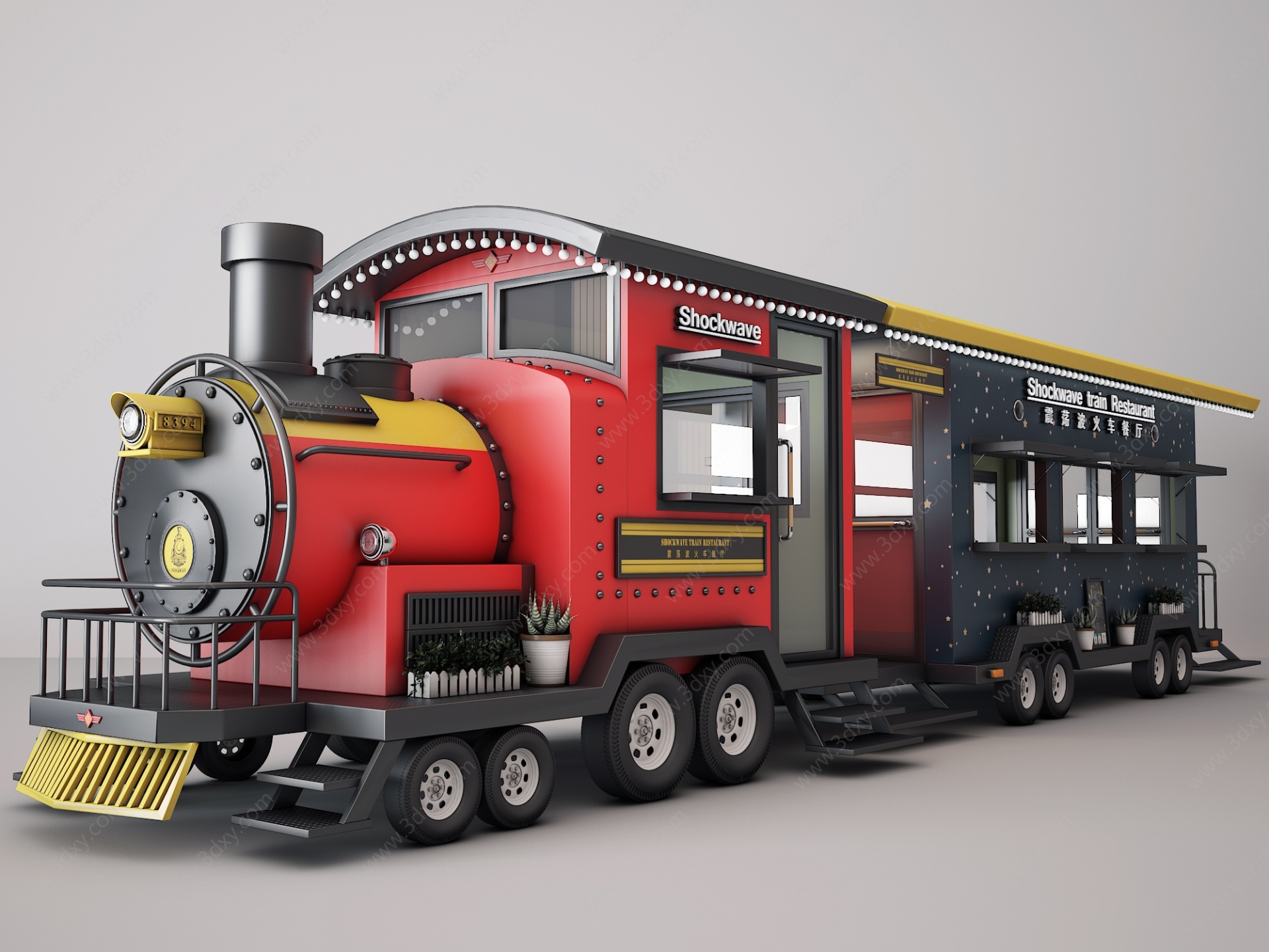火车快餐车3D模型
