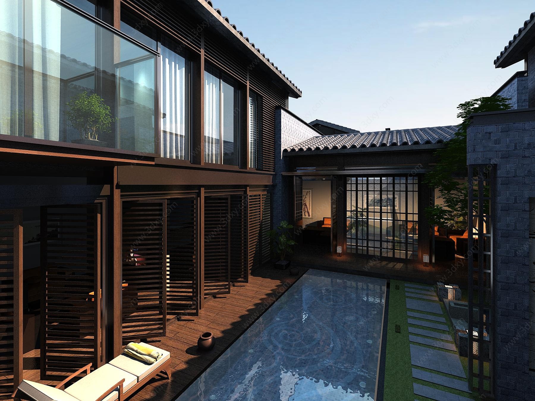 中式庭院3D模型