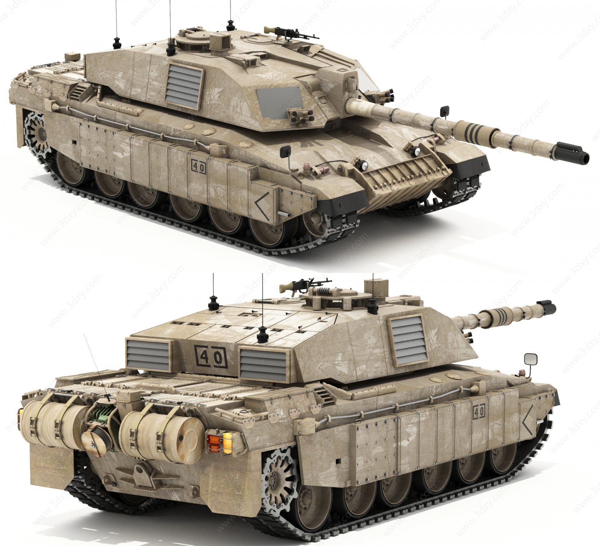 现代挑战者坦克3D模型