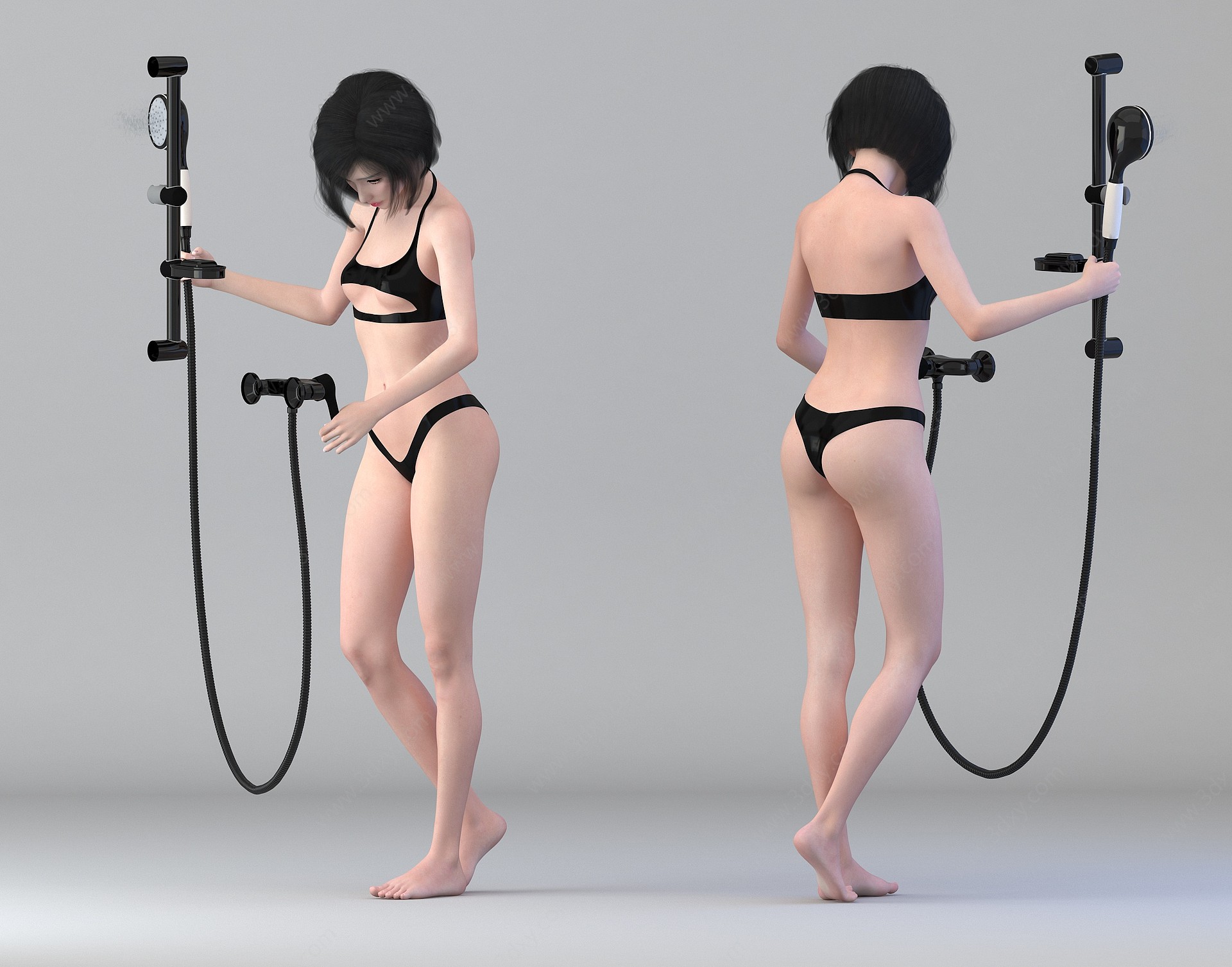 洗澡人物3D模型